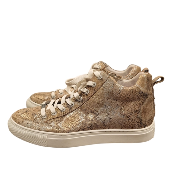 J/SLIDES Shoes - J/Slides Ludlow Snakeprint Hi-Top Studded Detail Leather Shoes Size 9